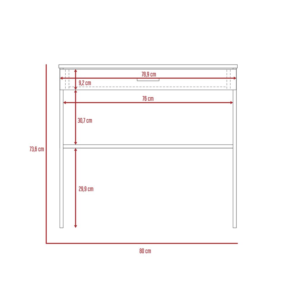 Escritorio 1 Cajon 80x73,6x49,8 Cm Caf&eacute; Claro image number 9.0