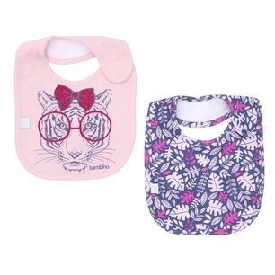 Set 2 Babero Algod&oacute;n Impermeable Azul Tigresa Ni&ntilde;a