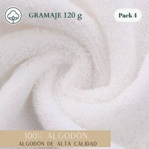 Set 4 Toallas Algodon Blancas
