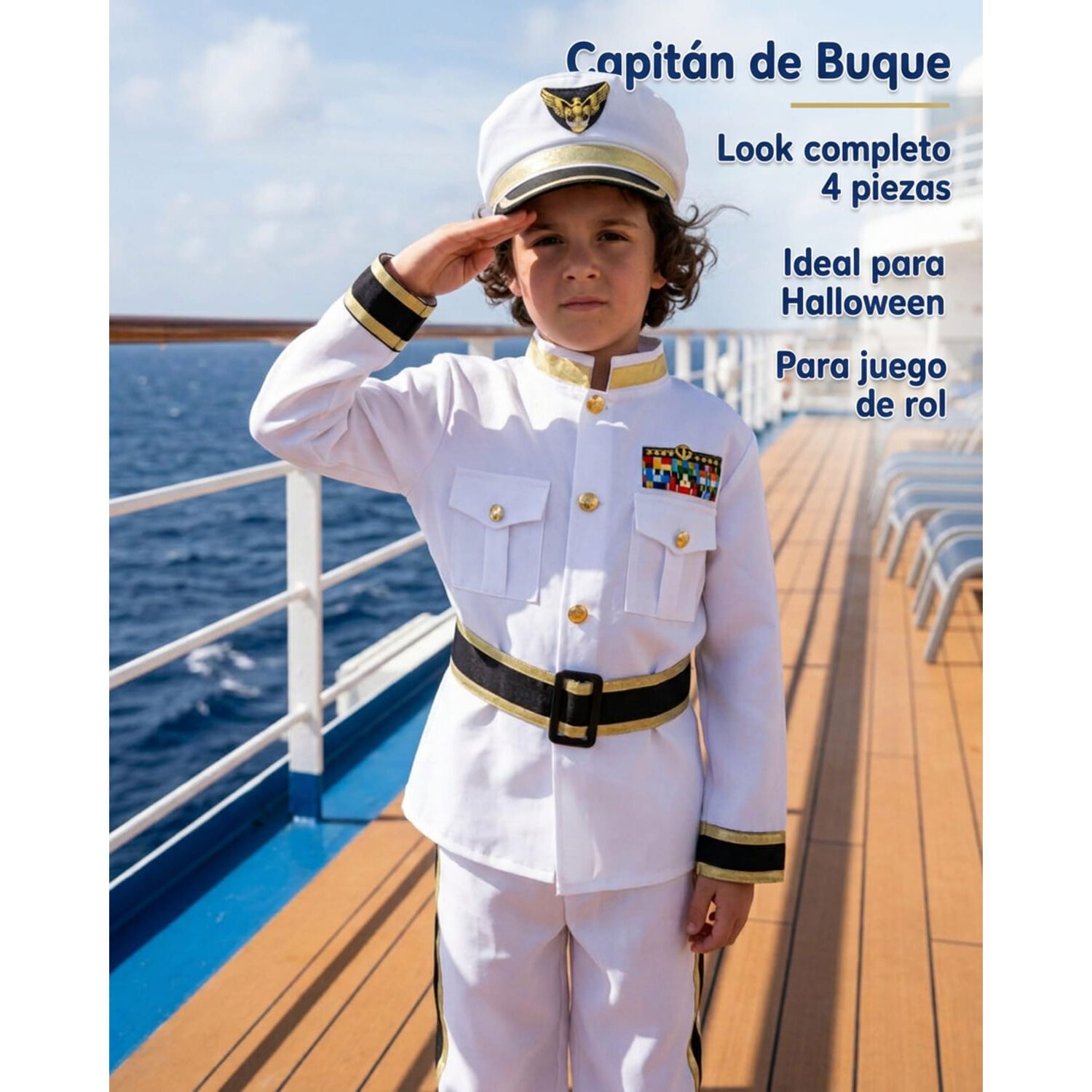 Disfraz Capit&aacute;n Marino Infantil image number 5.0