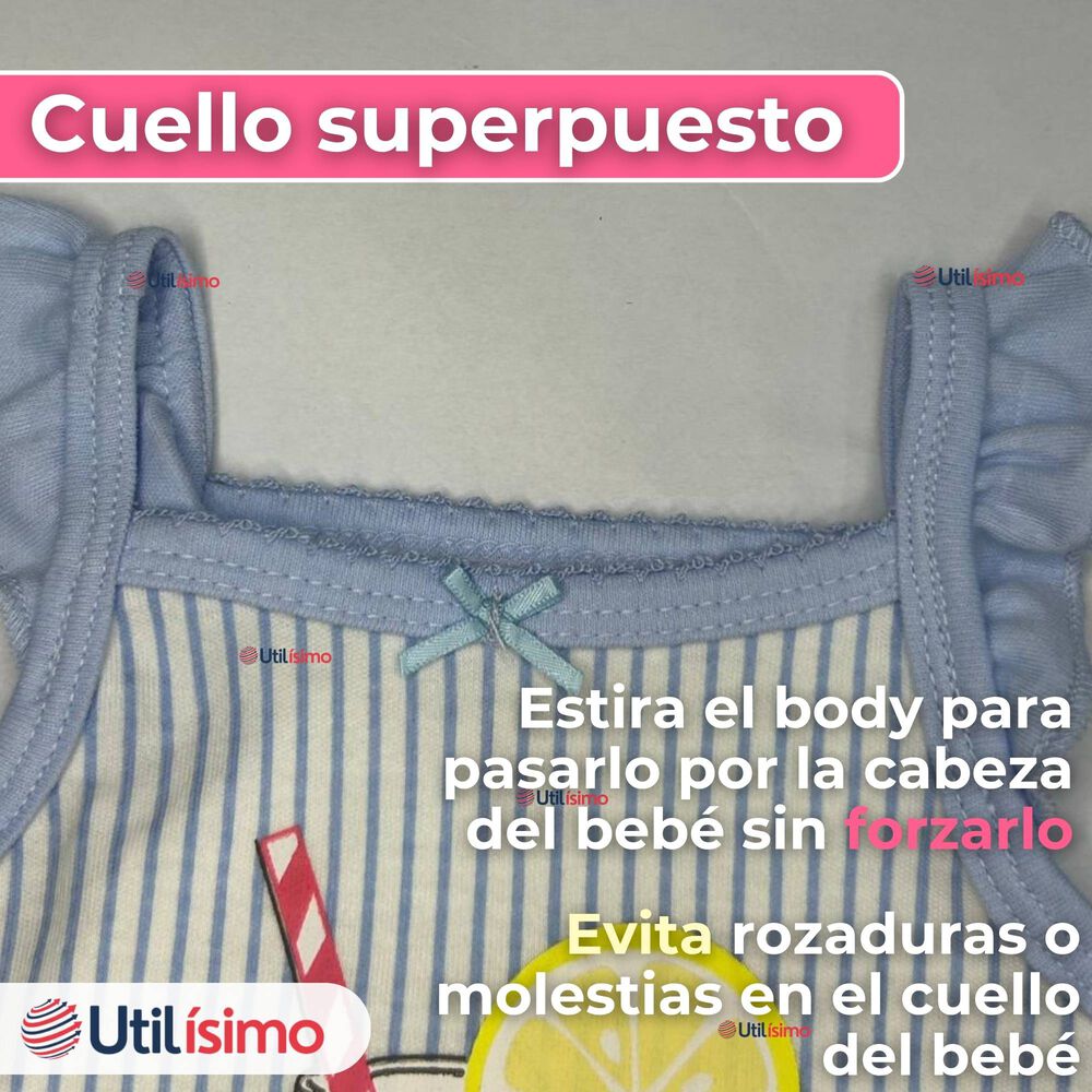 Pack 4 Bodys Ni&ntilde;a Manga Corta Tedmimak 100% Algod&oacute;n Little Bee image number 4.0