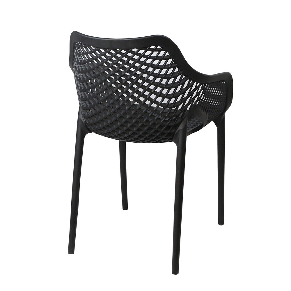 Set 4 Sillas Terraza Plástica Qatar Negra image number 5.0
