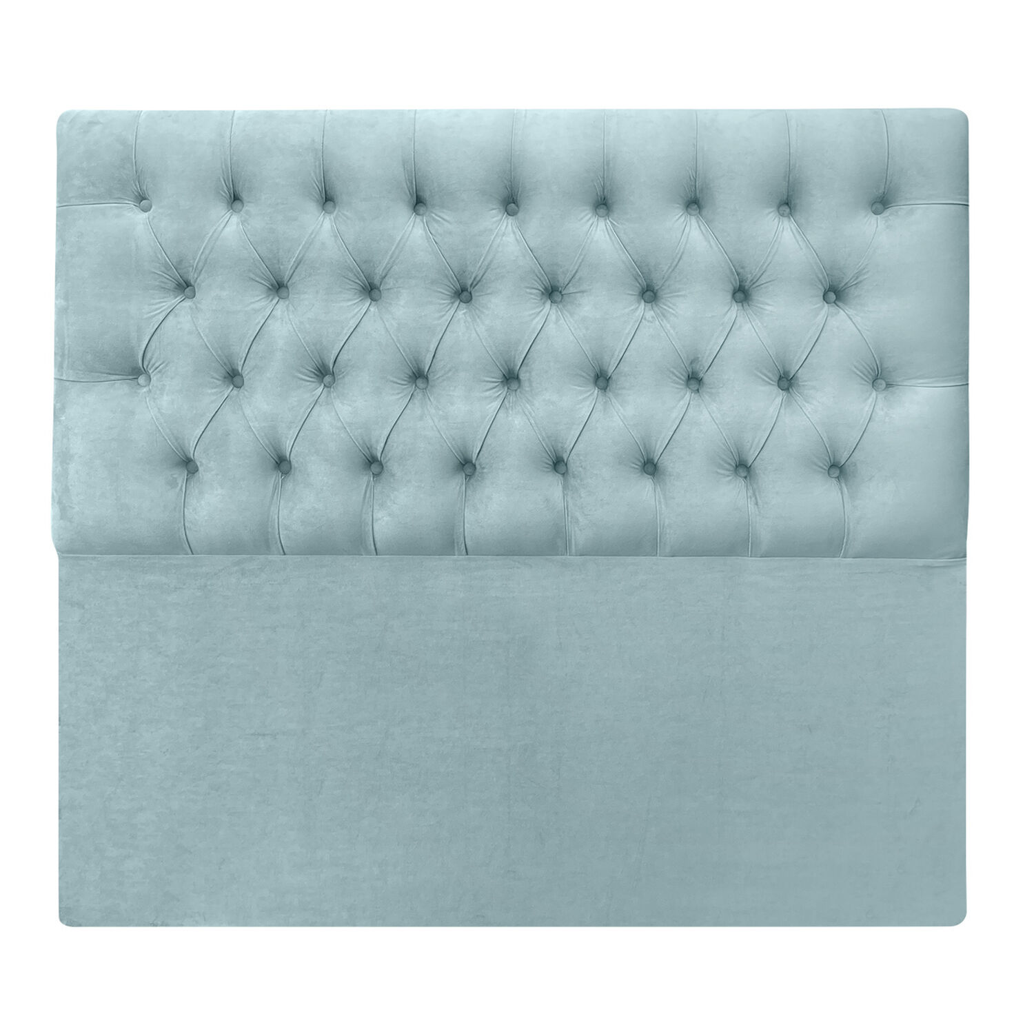 Respaldo De Cama Capiton&eacute; Premium Felpa Menta Queen image number 2.0