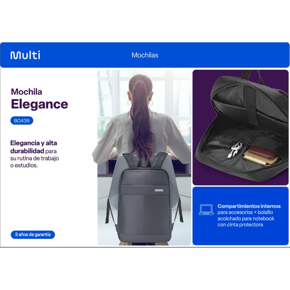 Mochila Notebook Multilaser Elegance Bo439 image number 2.0