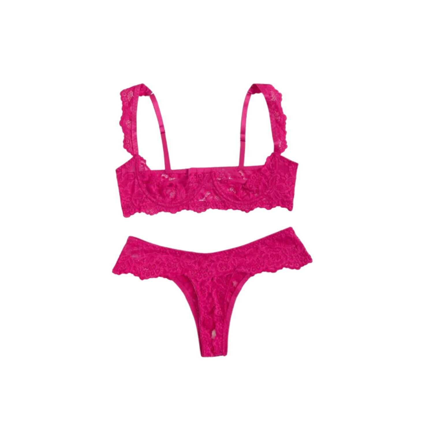 Lencer&iacute;a Ropa Interior Sexy Con Encaje De Contraste Aros 2pz image number 7.0