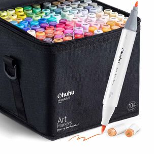 Ohuhu 104 Marcadores De Alcohol + 1 Blender. Pincel&fina