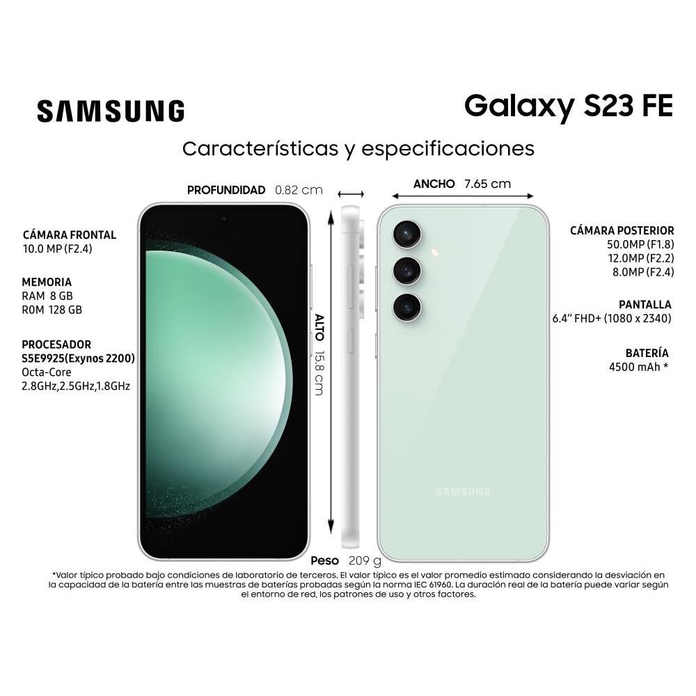 Smartphone Samsung Galaxy S23 Fe / 5G / 128 GB / Liberado image number 5.0