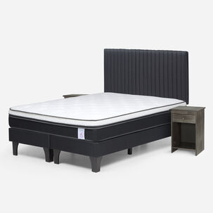 Cama Europea Rosen New Style 6 / 2 Plazas / Base Dividida + Set De Maderas Lucio