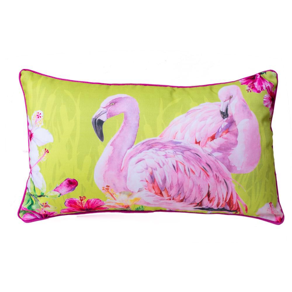 Cojín Ines Johnson Flamingos E Hibiscus image number 0.0