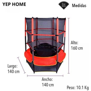 Cama El&aacute;stica Saltarina Trampolin Para Ni&ntilde;os 1.4m Con Malla