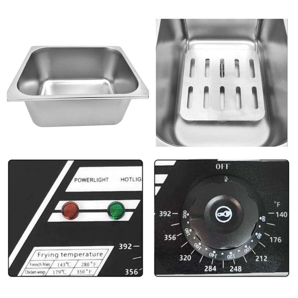 Freidora El&eacute;ctrica 6l Acero Inox 2500w Potente image number 8.0