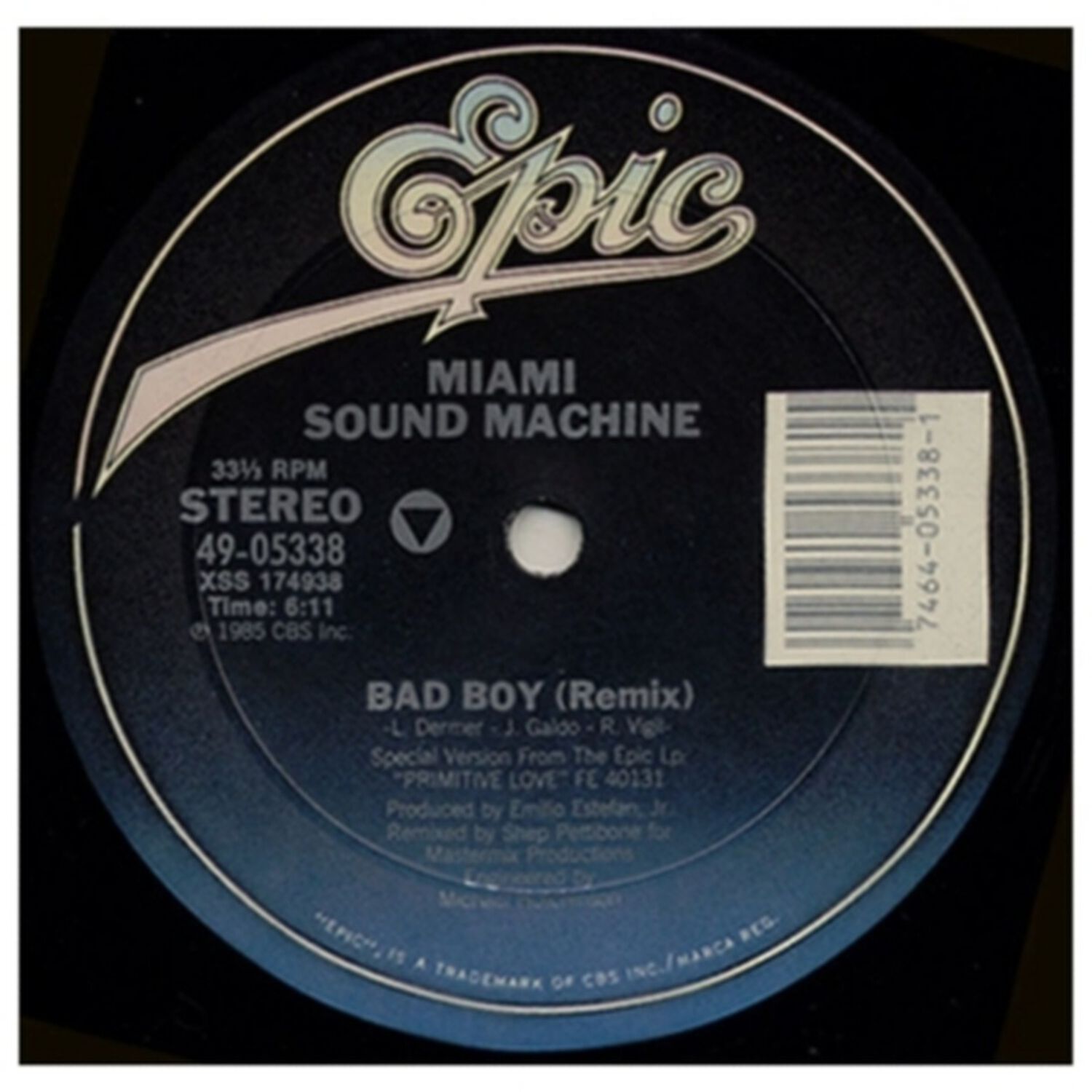 Miami Sound Machine - Bad Boy | 12" Maxi Single Vinilo image number 6.0