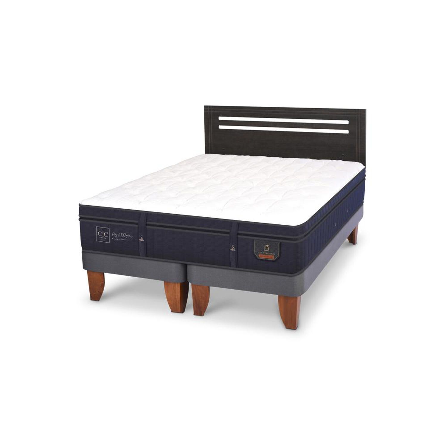 Cama Europea Cic Super Premium / 2 Plazas / Base Dividida + Respaldo image number 3.0