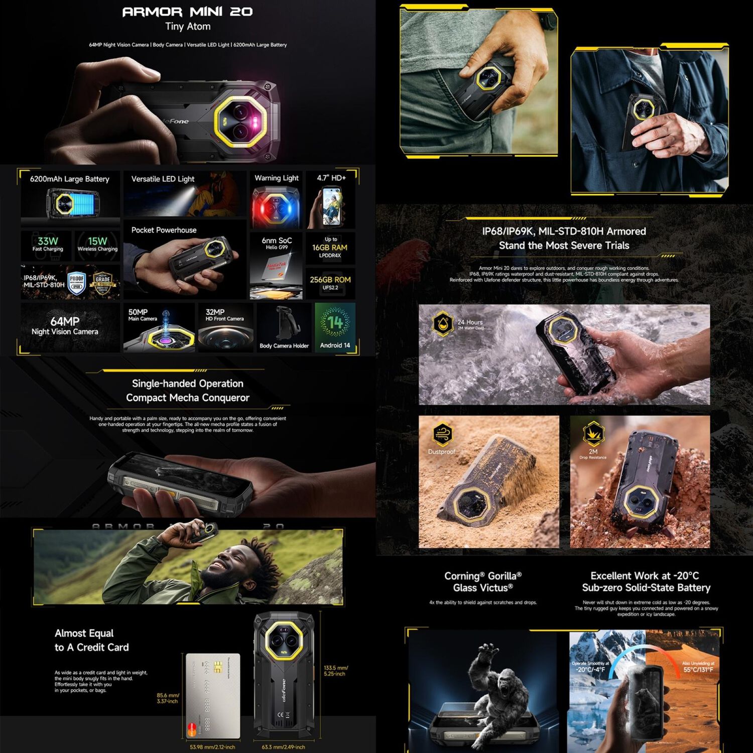 Ulefone Armor Mini 20 - El Celular Resistente M&aacute;s Compacto Con Visi&oacute;n Nocturna image number 2.0