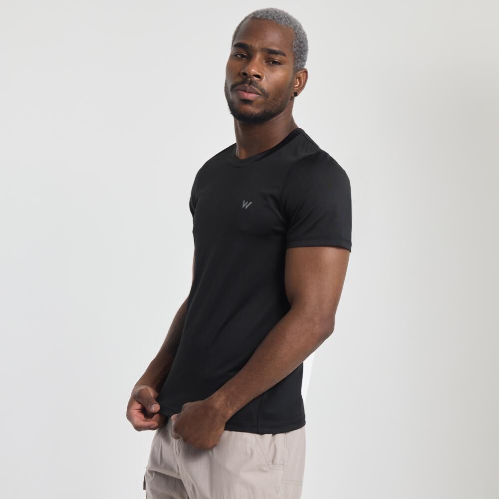 Polera Deportiva Lisa Slim Manga Corta Cuello Redondo Hombre Wetland image number 2.0