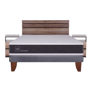 Cama Europea Cic New Ortopedic / 2 Plazas / Base Normal + Set De Maderas