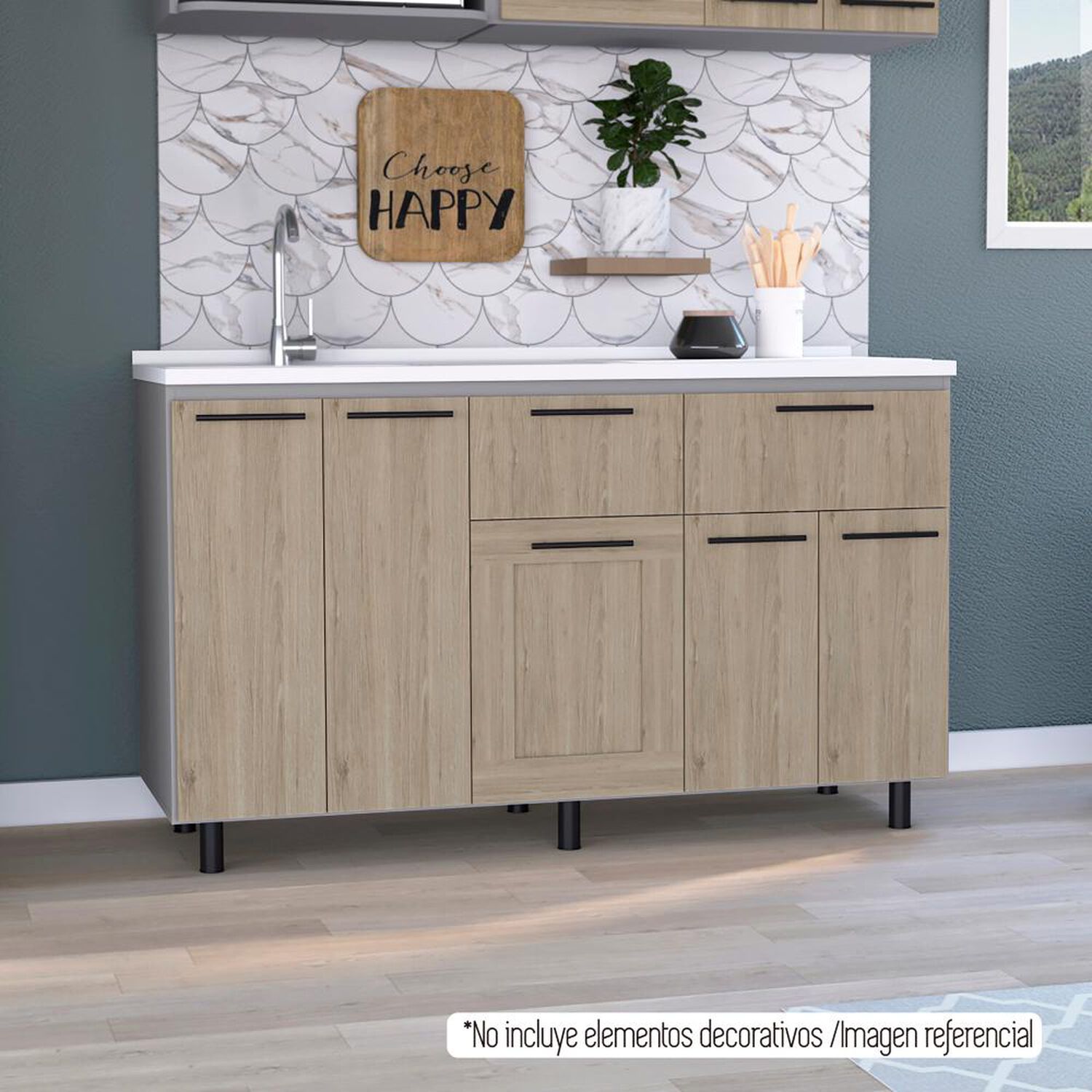 Modulo Lavaplatos Tuhome Hasselt / 5 Puertas / 2 Cajones image number 4.0