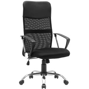 Vidita Silla De Oficina Ergon&oacute;mico Emilio Cuero Con Malla Color Negro