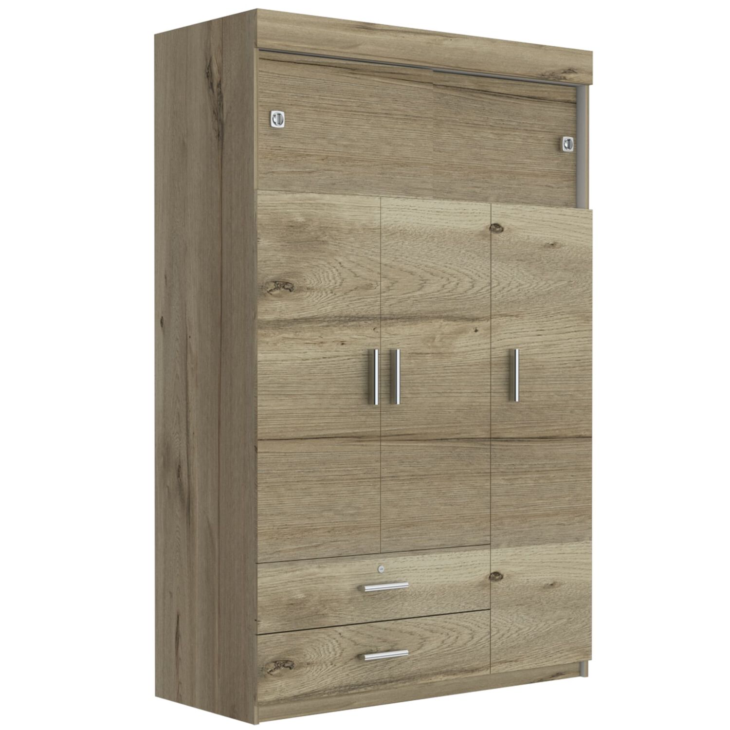 Closet 5 Puertas 2 Cajones Fm-003c Caf&eacute; Claro Y Blanco image number 3.0