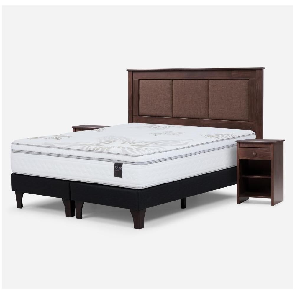 Cama Europea Rosen Art 4 / 2 Plazas / Base Dividida + Set De Maderas image number 1.0