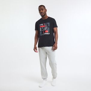 Polera Deportiva Estampada Manga Corta Cuello Redondo Hombre Wetland