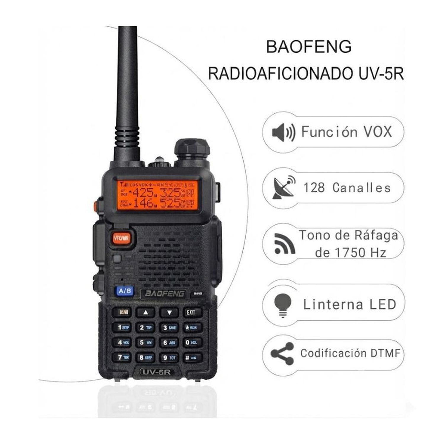 Radio Transmisor Baofeng Uv5r Walkie Talkie image number 4.0