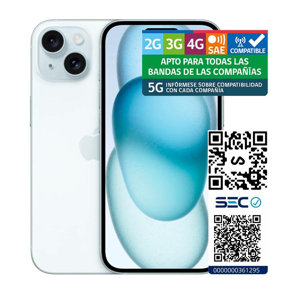 iPhone 15 Apple / 5G / 128 GB / Azul / Liberado image number 8.0