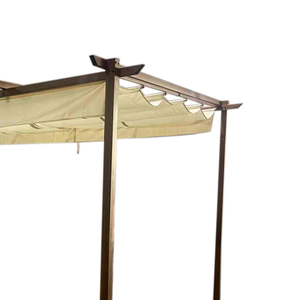 Pérgola Rústica Con Tela Retráctil 3x4 Mt Marfil image number 3.0