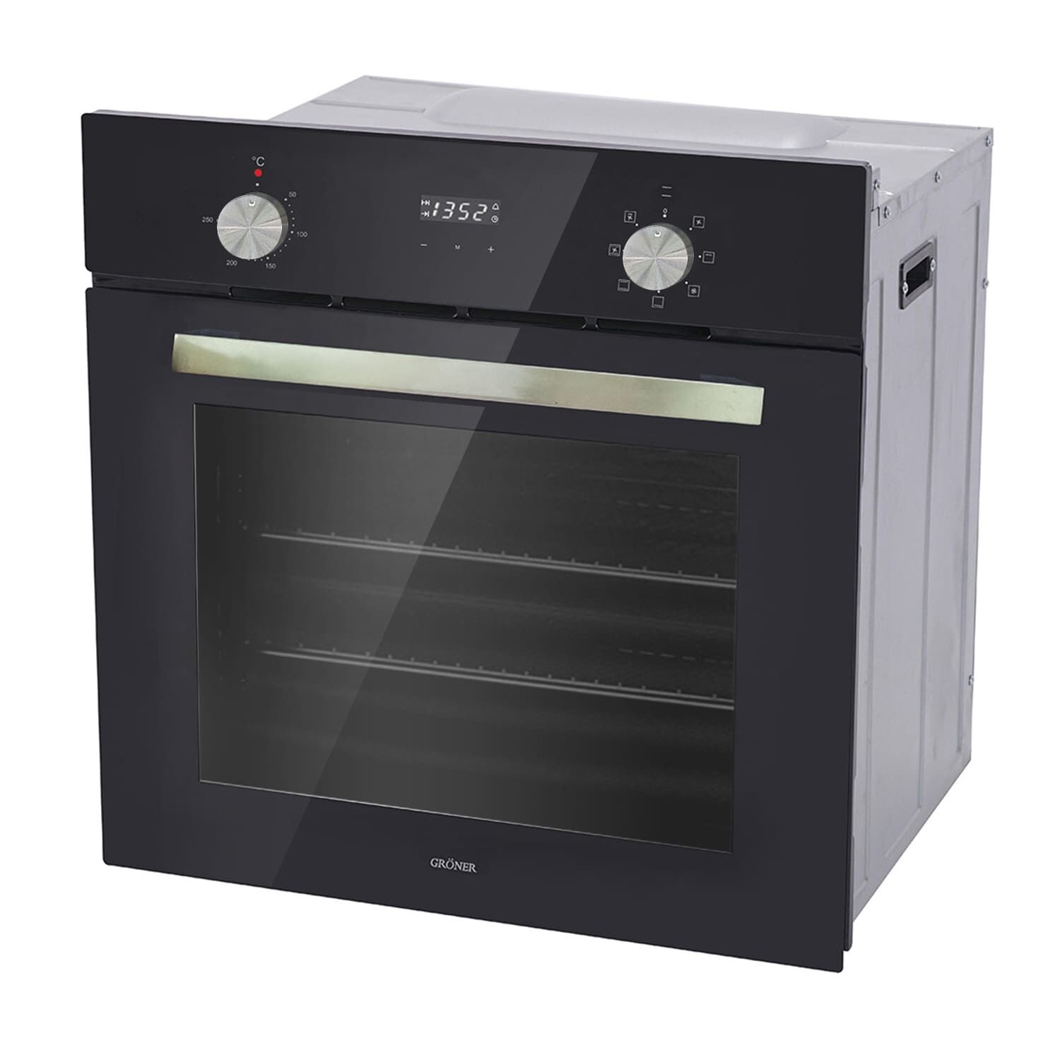 Horno El&eacute;ctrico Empotrable Grner Black Triple Vidrio 7f 60l image number 0.0
