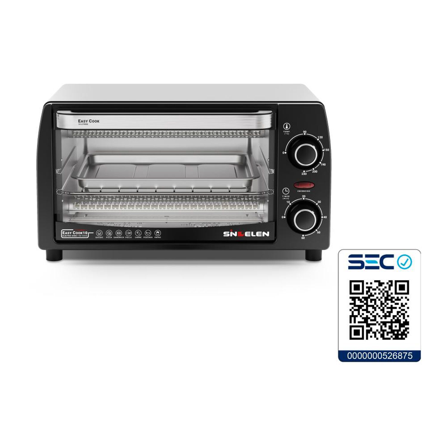 Horno El&eacute;ctrico Sindelen HE-105NG / 10 Litros / 900W image number 3.0