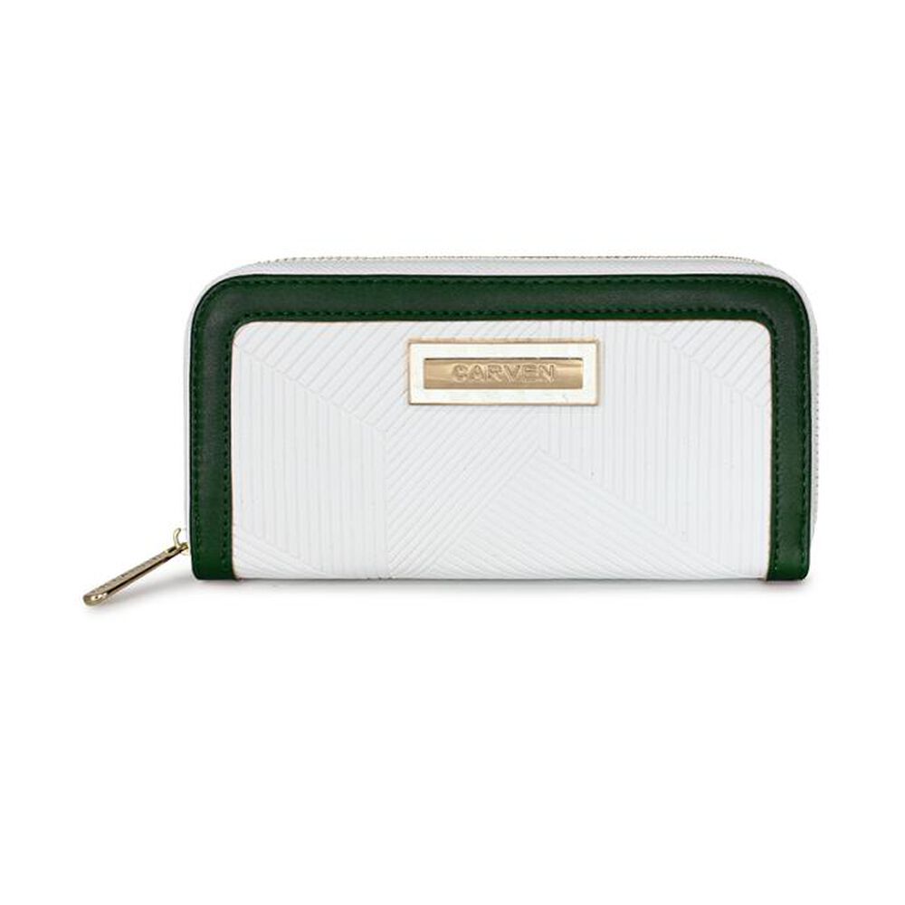 Billetera Mujer Greta Blanco Y Verde Carven Paris image number 4.0