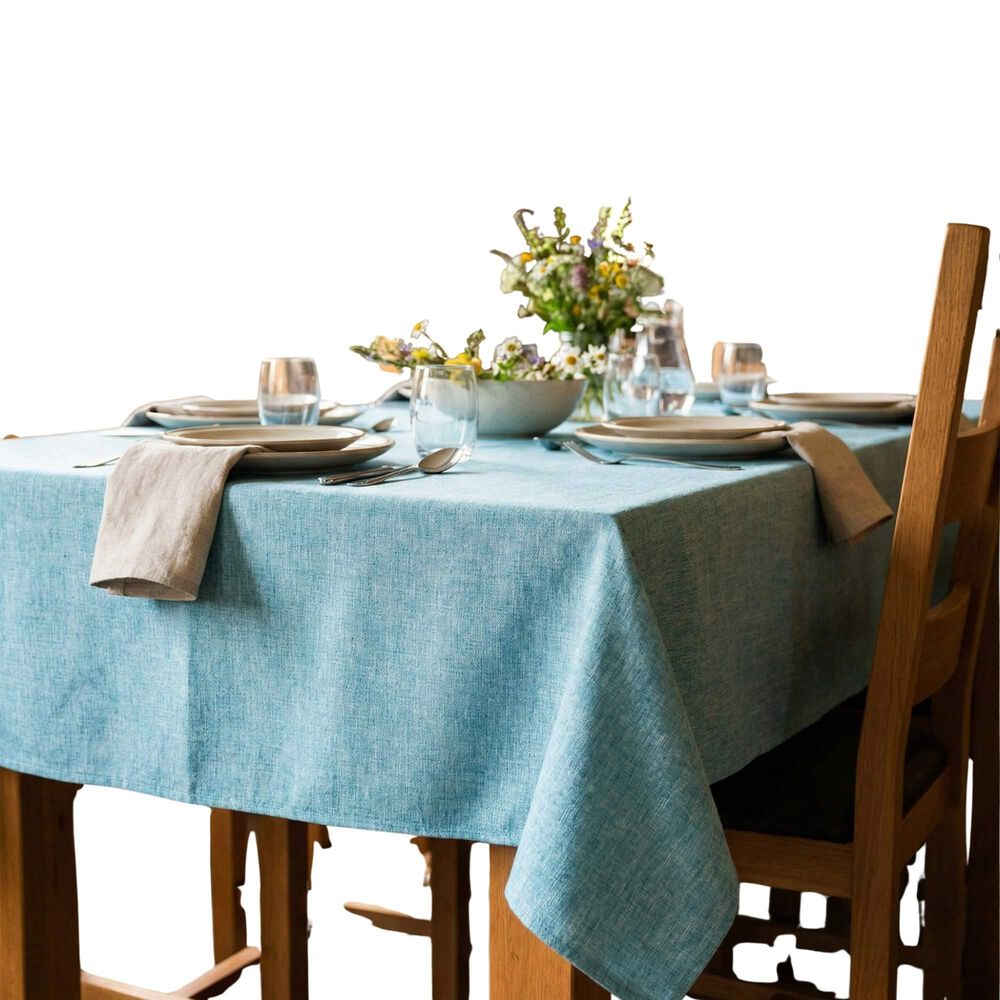 Mantel De Algod&oacute;n Edgar Turquesa 157x227 Cm image number 0.0