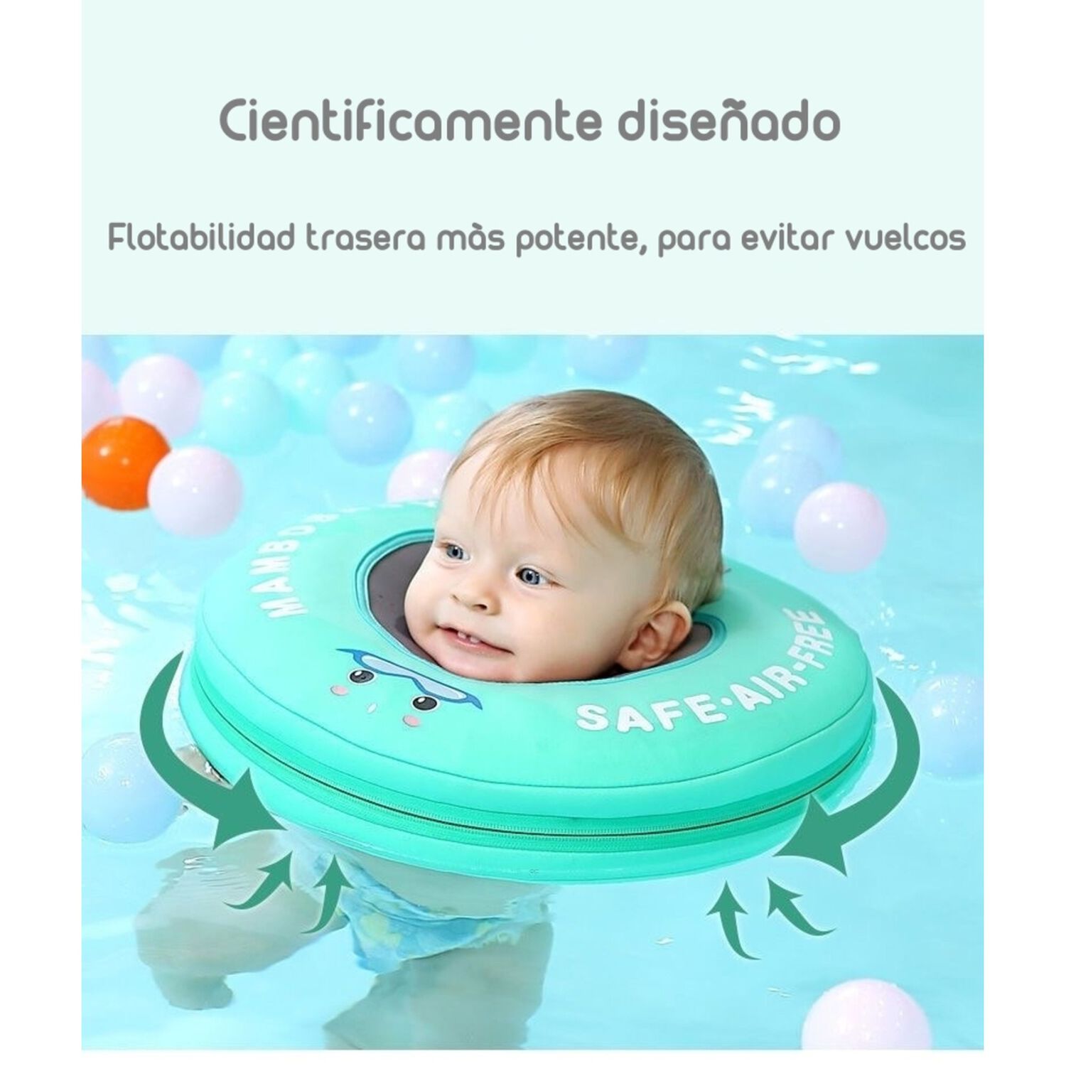 Flotador De Cuello Para Beb&eacute; Verde By Lubabycas image number 2.0