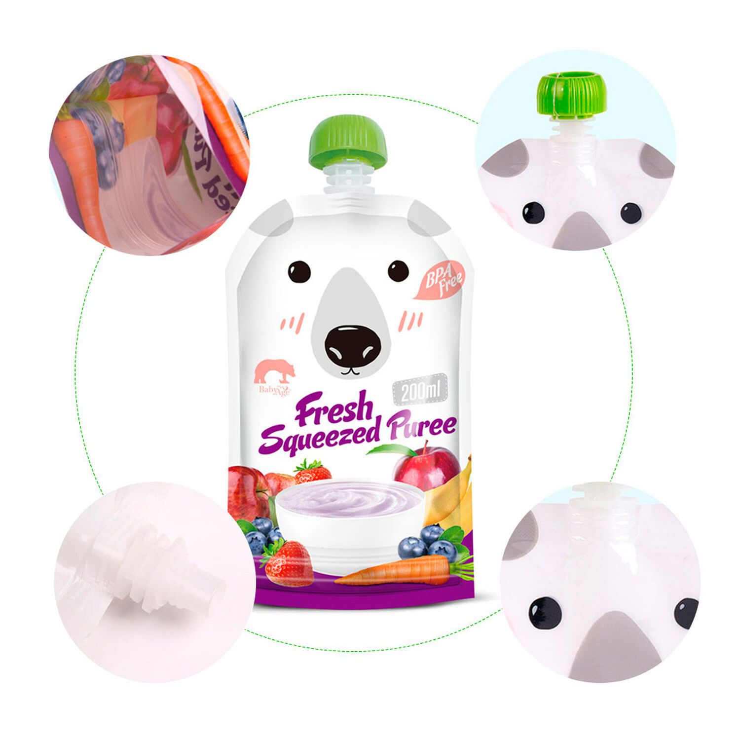Bolsa De Alimentaci&oacute;n Reutilizable Squeeze Para Papilla Bebe image number 2.0