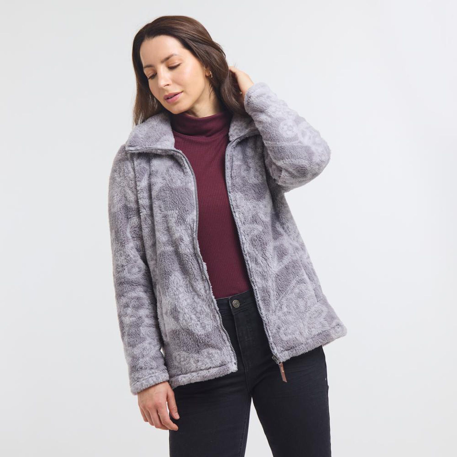 Poler&oacute;n Print Polar Fleece Regular Cuello Alto Mujer Geeps image number 0.0