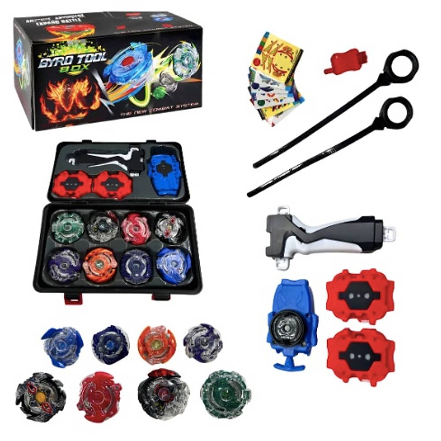 Juguete Bleyblade Set De 8 Bley Blay + Maleta + Lanzador. image number 0.0