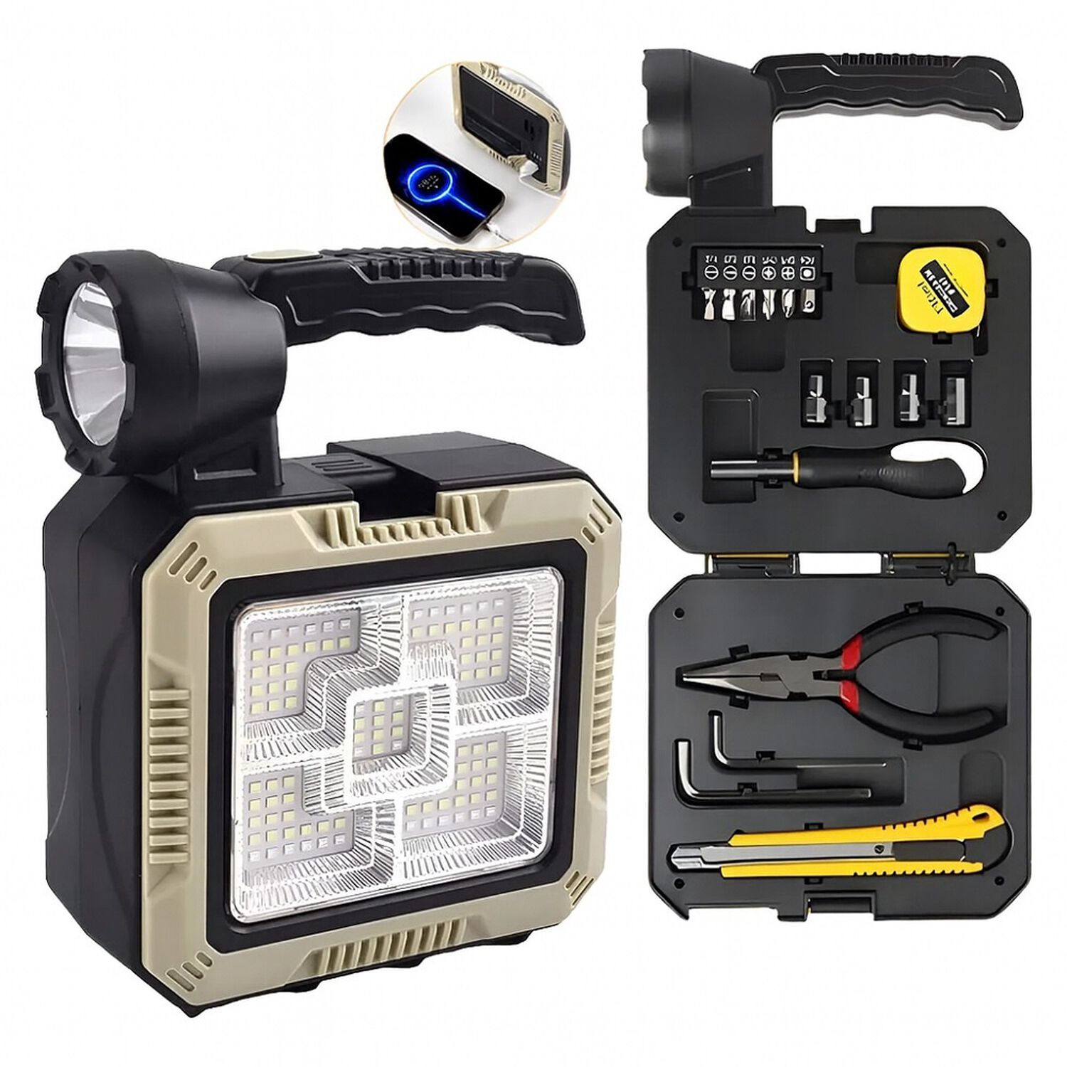 Linterna Led Solar Recargable Con Herramientas Integradas image number 1.0