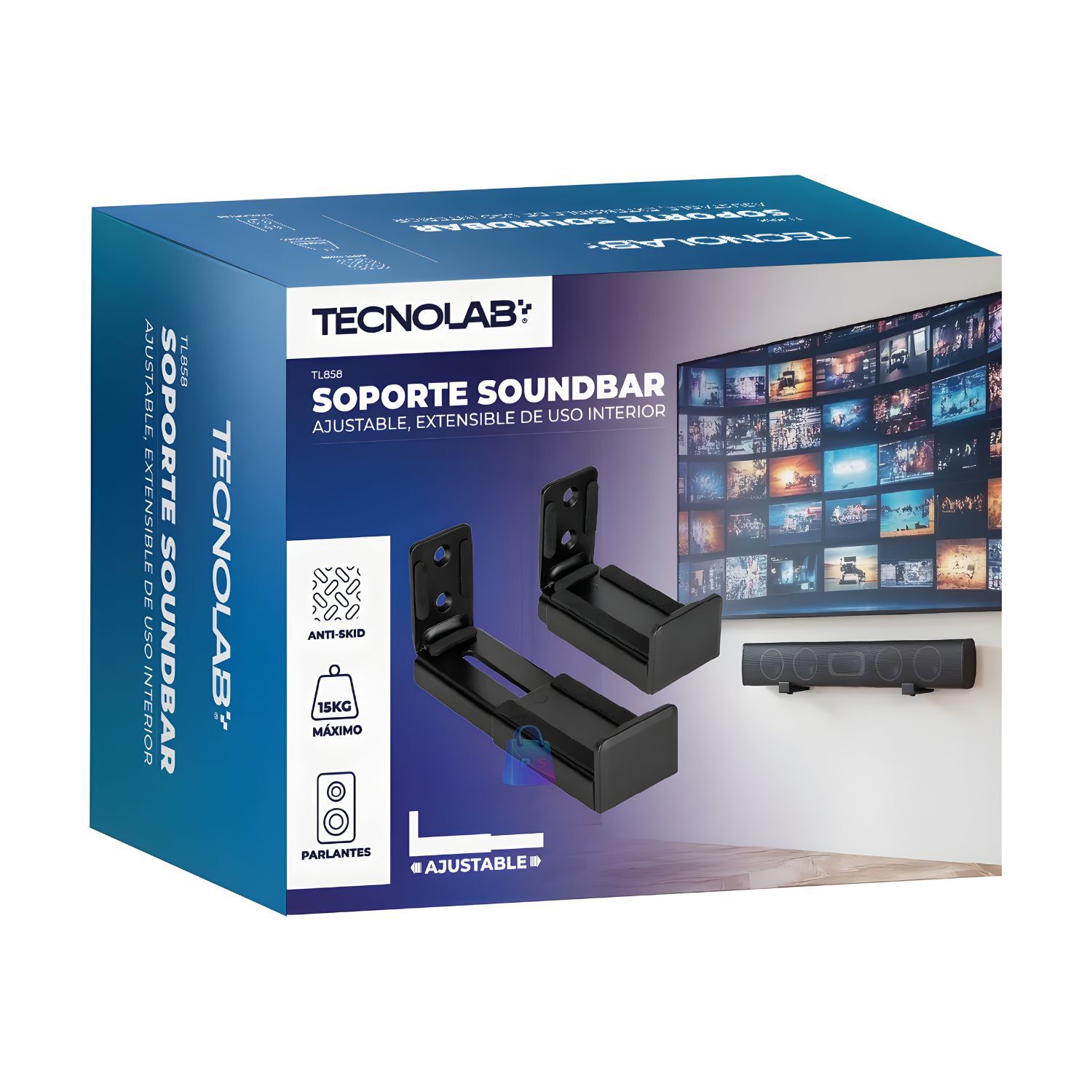 Soporte Soundbar Ajustable 15kg Antideslizante - Ps image number 3.0