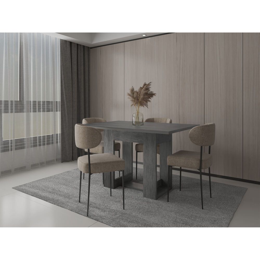 Mesa De Comedor Capacidad Para 4 Puestos 74x120x85 Cm Gris image number 4.0