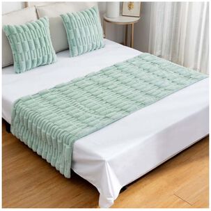 Set Piecera De Bambu Verde 70 X 210 +2 Fundas