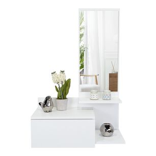 Mueble Recibidor De Pared Living 1 Cajon 90x60x35 Cm Blanco