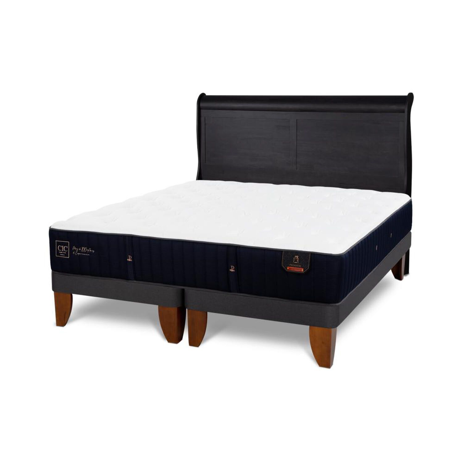 Cama Europea Cic Linea Premium / 2 Plazas / Base Dividida + Respaldo image number 4.0