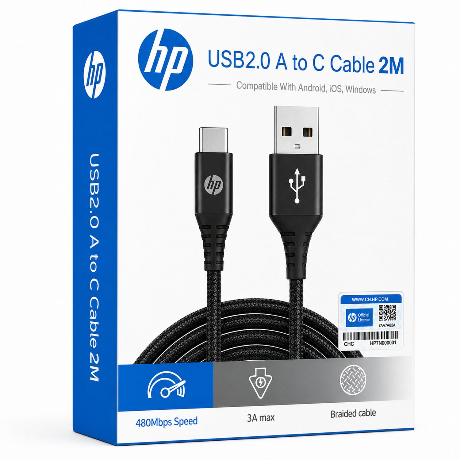 Cable De Datos Hp Usb A Type-c 3a High Power 2mt image number 0.0