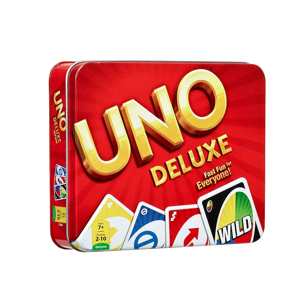 Uno Deluxe Juego De Cartas + Caja De Aluminio Jugo De Mesa image number 0.0