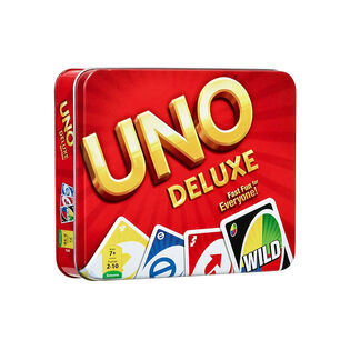 Uno Deluxe Juego De Cartas + Caja De Aluminio Jugo De Mesa