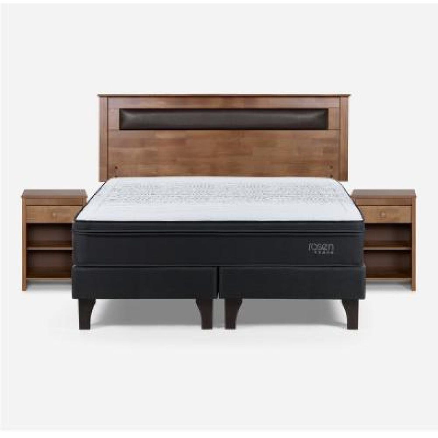 Cama Europea Rosen Tempo / 2 Plazas / Base Dividida + Set De Maderas image number 6.0