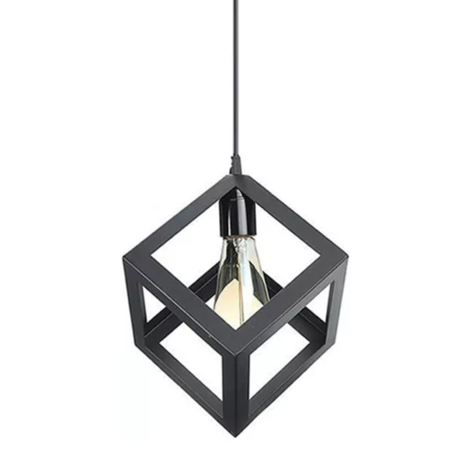 L&aacute;mpara Colgante Cubo Negro Moderno Iluminaci&oacute;n Interior image number 0.0