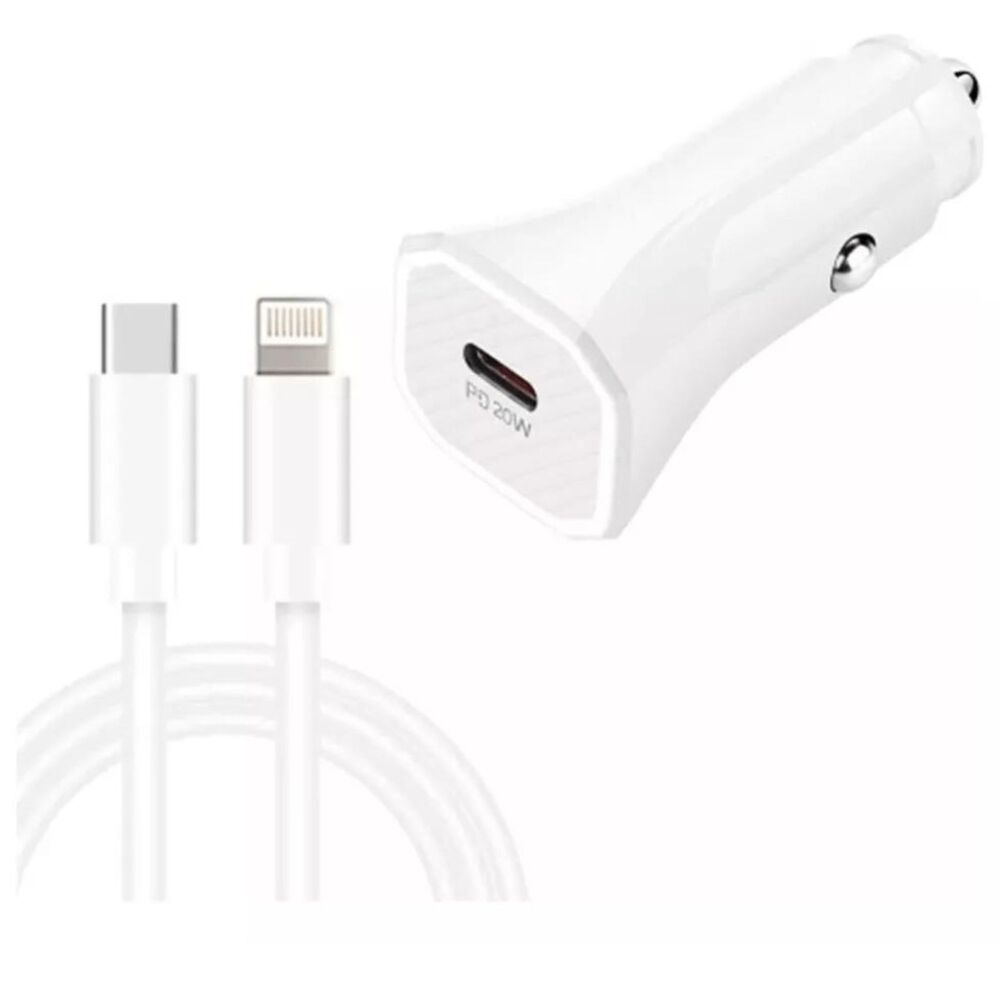 Cargador De Auto 20w Usb-c A Lihtning Compatible Con Iphone image number 0.0