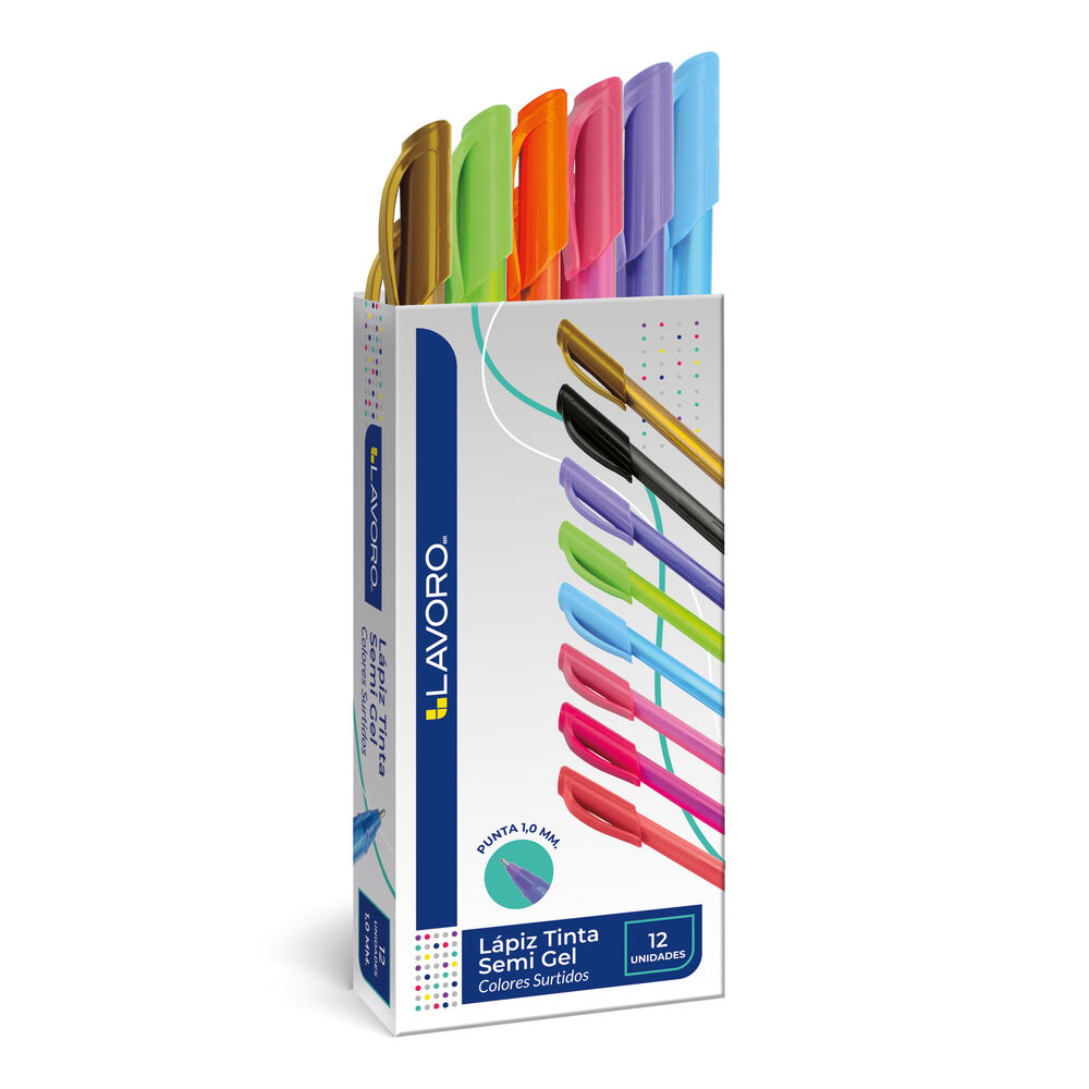 Lapiz Tinta Semi Gel 1,0mm 1 Unidad Colores Surtidos Lavoro image number 0.0
