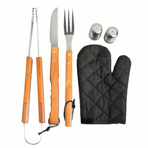 Set Full Parrillero Brasas 7 Piezas Doral